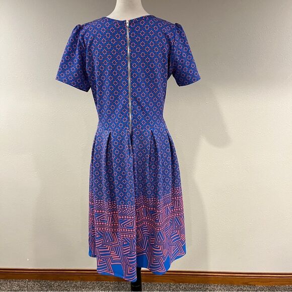 LuLaRoe Amelia geometric print short sleeve scoop neck casual plus size dress XL - Picture 6 of 14